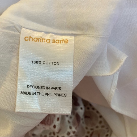 CHARINA SARTE Caroline Brown White Floral Lace Dress NWT - Picture 9 of 16